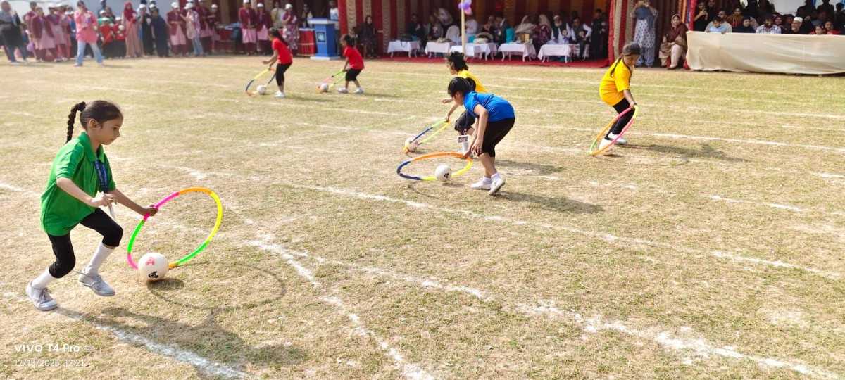 Students participating in school sports