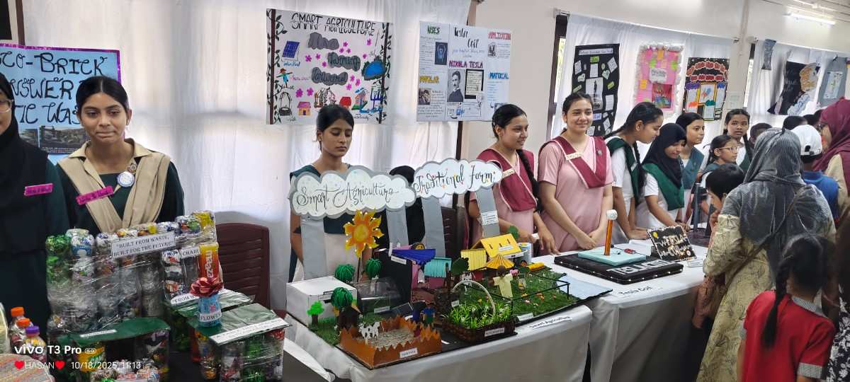 Students presenting science projects